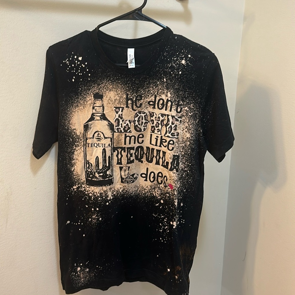 Bleached tequila shirt with leopard print